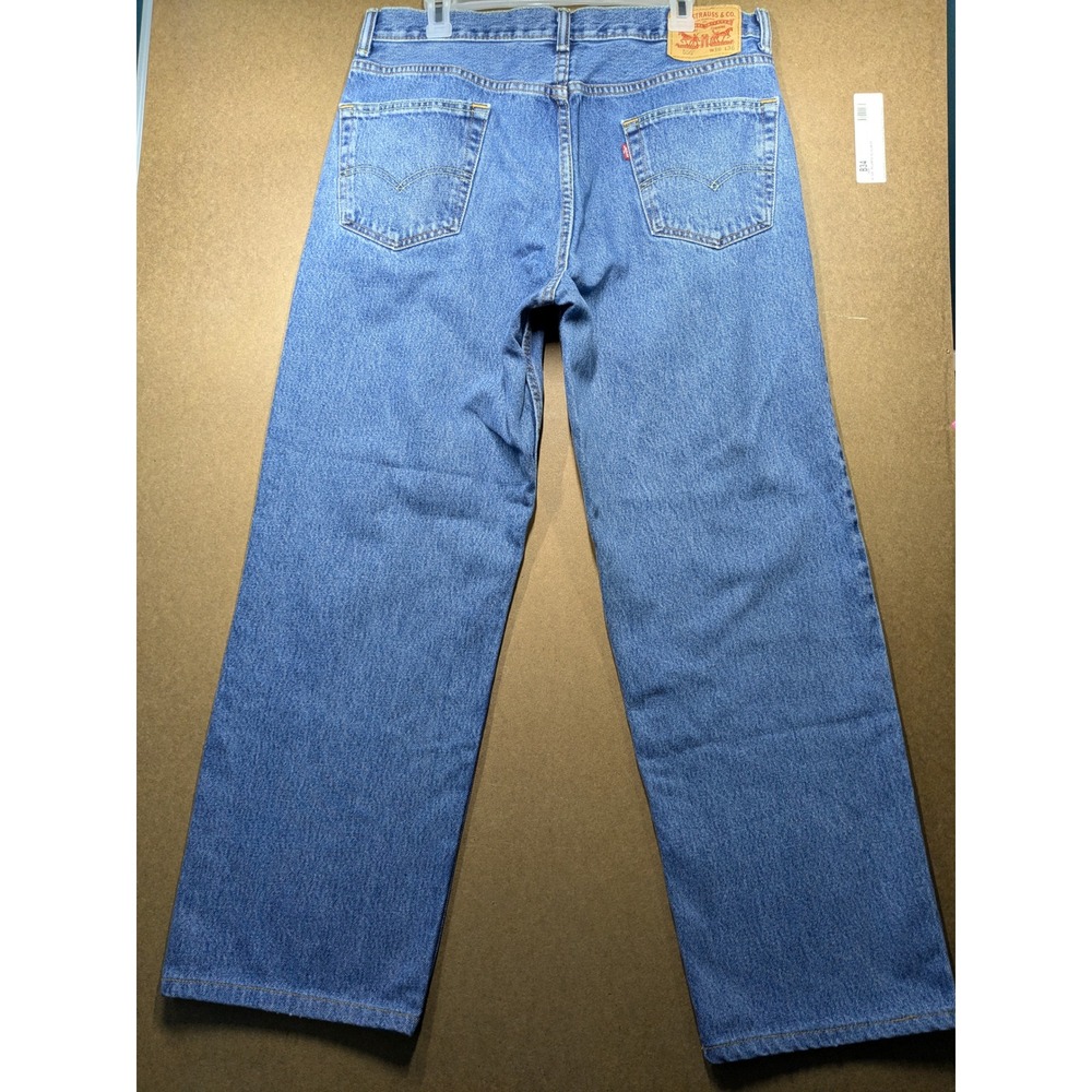 Lot of 2 Levis 550 Relaxed Fit Jeans Mens 36x30 Blue Denim Modified Hem - Picture 4 of 16